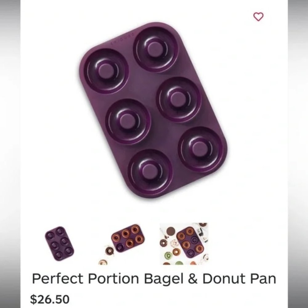 NWT Epicure Perfect portion Silicone mold Bagel & Donut Pan